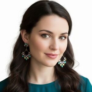 colorful crystal drop earring